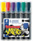STAEDTLER 350 WP6-1 Lumocolor - Pennarelli permanenti, confezione da 6 colori assortiti, punta a scalpello