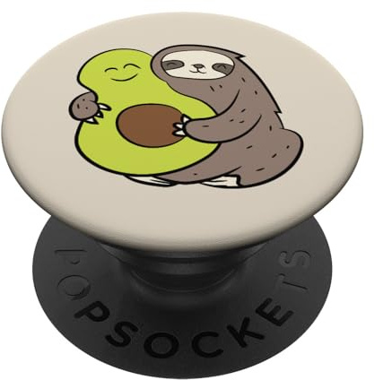 Süßes Faultier mit Avocado Vegan Süßes Faultier mit Avocado PopSockets Klebender PopGrip