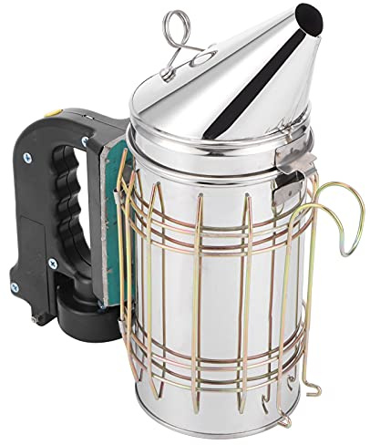 DAUERHAFT Elektrischer Raucher bienen smoker elektrisch Abnehmbares Design , Elektrischer 5 V Edelstahl Bienenstockraucher mit Hitzeschildgriff , Großes Herramientas
