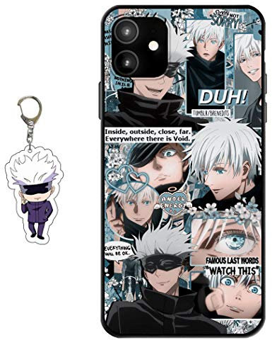 Staremeplz Compatible with iPhone 12 Mini Case Anime Design [With Figure Keychain], Soft Silicone Flexible TPU Animation Phone Case for iPhone 12 Mini