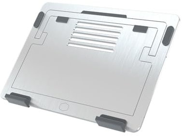 CoolerMaster ErgoStand Air Silver Laptop Cooler, Aluminum Alloy, Soft Rubber Padding, Ergonomic Versatility, Portable & Lightweight, Supports up to 15” Laptop