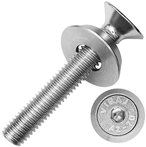 Senkkopfschrauben mit Innensechskant M10x20/20 mm und Rosetten (gedreht) M10 aus Edelstahl A2 / A1 (10 Stück) | DIN 7991 - Senkschrauben - Unterlegscheiben von MESAROS®