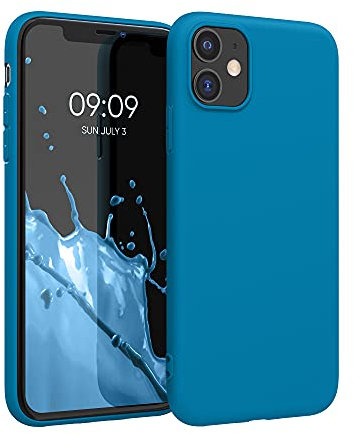 kwmobile Hülle kompatibel mit Apple iPhone 11 Hülle - weiches TPU Silikon Case - Cover geeignet für kabelloses Laden - Karibikblau