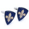 Manschettenknöpfe - French Lilie on Blue Schild