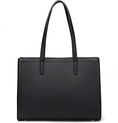 FANDARE Sac Ordinateur Portable Sac à Main pour Femme PU Cuir Sac à Bandouliere Grand Capacité Sac Porté Epaule Sacoche pour Voyage Travail Achats Fête Affaires Noir