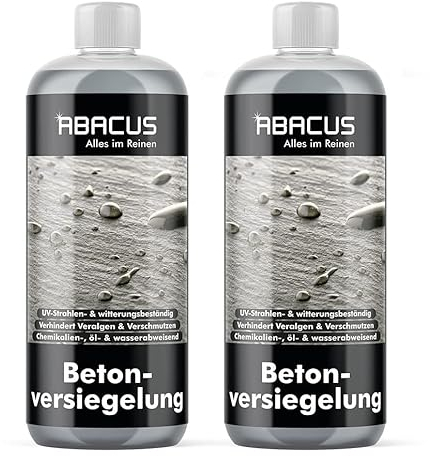 ABACUS® Betonversiegelung, Steinversiegelung, Dachversiegelung, Ziegelversiegelung, Dachpfannenversiegelung, Zementversiegelung, Tonversiegelung – Betonversiegelung 2x 1000 ml (2115.2)