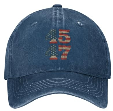 Mütze 45 47 Trump 2024 Hut für Herren Baseball Caps Vintage Cap, Marineblau, Einheitsgröße