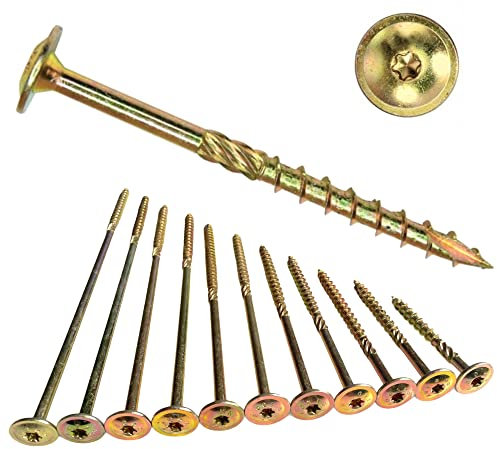 Vis à bois 6x120-100 pièces - Vis à tête plate - Torx - de charpente à tête plate pour construction