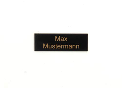 chapa buzón personalizada | Placa grabada personalizada autoadhesiva | nombre y número | Muchas tallas | Resistente a la intemperie | Grabado láser (6x2cm Rectángulo, Negro-Oro)
