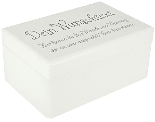 Creative Deco Weiße Personalisierte Geschenke Wunschtext Holzkiste | Dein Eigener Beliebig Text Individuelle Geschenk | Geschenkkiste Geschenkbox | Für Frauen, Männer und Paar | 30 x 20 x 14 cm