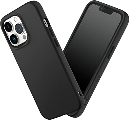 RhinoShield Case kompatibel mit [iPhone 13 Pro] | SolidSuit - Stoßdämpfende & schlanke Schutzhülle mit Premium Finish - 3.5 Meter Fallschutz - Austauschbare Kamera-Ringe - Klassik Schwarz