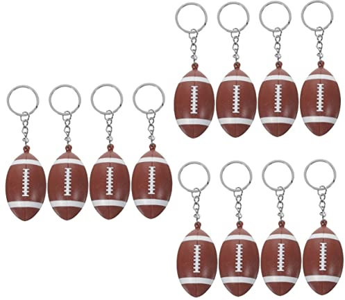 Happyyami Gastgeschenke 12 Stück Fußball-Schnalle Automotivearts & Crafts Mini-Sportbälle Auto- Rugby-Handtaschenanhänger Sport- Souvenir Fußball-Anhänger