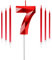 Red 7th Birthday Candles Set, Number 7 Candle with Long Candles, Birthday Candle for Red Cake Topper Decorations for Boys Girls Men Women Birthday Party Wedding