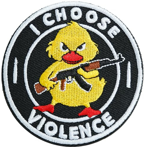 I Choose Violence Patch, 7,6 cm bestickter Meme-Aufnäher mit Klettverschluss-Rückseite, humorvoller lustiger Moral-Patch für taktische Rucksäcke, Hüte, Lunchtaschen, Westen, Jacken