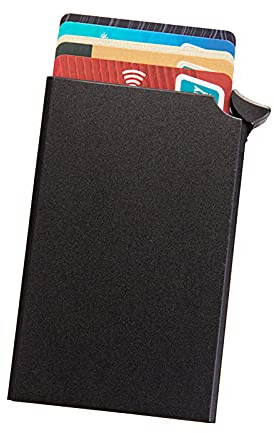 KOCAN Kartenetui,Brieftasche Kartenhalter Aluminiumlegierung Kartenetui Schutz RFID Blockierender Druckknopf Pop-Up Tab Kredit Anti-Diebstahl für Frauen Männer Geschäftsmann