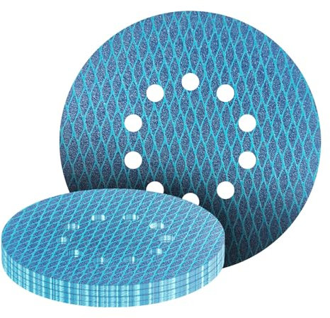 GZKTY15 PCS 225mm Sanding Discs, 10-Hole Grits 100 Sanding Pads, Manual Electric 225mm Disc Sander for Drywall Walls, Reduced Clogging