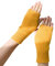 Halb Fingerlose Handschuhe Damen Kurzer Armstulpen Fäustlinge Pulswärmer Gestrickte Halbfinger Winterhandschuhe Weich Fingerlose Handwärmer Handstulpen Winter Warm Strickhandschuhe (Gelb, onesize)