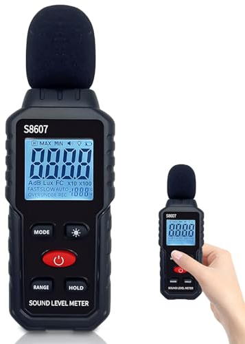 Decibel, misuratore di livello sonoro da 30 dB a 130 dB con schermo LCD con retroilluminazione, misuratore di rumore per casa, vicini rumorosi, fabbrica