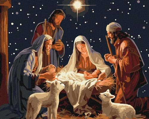 IDEYKA Malen nach Zahlen Das Geheimnis von Weihnachten art selena ua 40x50 mit Holzrahmen