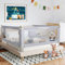 Kidsbuddy Baby Bettgitter Rausfallschutz,Rausfallschutz Boxspringbett 200cm Klappbar Bettschutzgitter für Kinder Kinderbettgitter Babybettgitter Kinderbettschutzgitter Grau 1 Seite