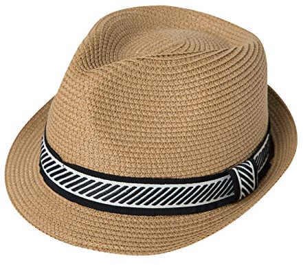 Comhats Herren Strohhut Trilby für Sommer, Sonnenschutz - Faltbarer Panama Hut, Fedora für Strand, Festival - Rollbar & Stilvoll Camel XL