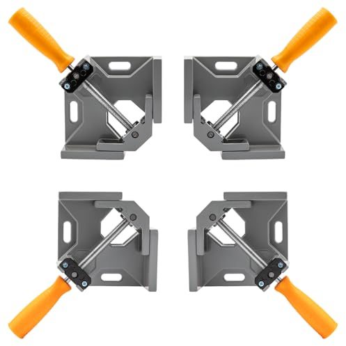 4 Pezzi Morsetto Angolare,90° Morsetti ad Angolo Retto,Manico Singolo Regolabili Falegnameria Utensili per Lavorazione del Legno,Saldatura