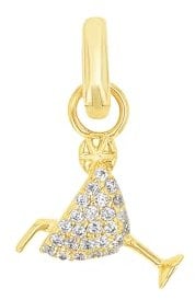Amor Charm 925 Sterling Silber Damen Charms, mit Zirkonia synth., 2 cm, Weiß, Cocktail, Kommt in Schmuck Geschenk Box, 2038489