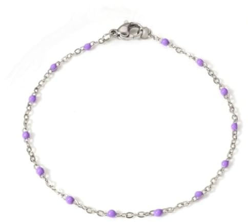 Bracelet fines perles acier inoxydable argent bracelet été femme fille fait main sur mesure