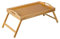 T-LOVENDO.ES Mesa para Cama de Bambú con Asas, Bandeja con Borde Alto. Plegable, Mesita de Desayuno, Resistente al Agua, para Ordenador Portátil, Trabajar, Leer, Cama, Sofá