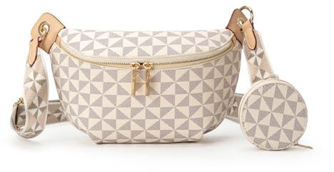 ROYALBAIDE Crossbody-Sling-Tasche für Damen, Umhängetasche mit verstellbarem Riemen, Brusttasche, Bauchtasche, trendige karierte Gürteltasche für den täglichen Einkauf und Reisen