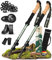 Pinuquest Wanderstöcke Teleskop Aluminium (260g) - Für 95-200 cm Körpergröße, Trekkingstöcke mit ergonomischem Kork Griff & 4 Aufsätzen für jedes Gelände, Nordic Walking Stöcke Damen/Herren, grün