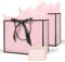 AMFUN Lot de 2 Pochettes Cadeaux avec Anse, Sacs Cadeaux en Papier Avec Ruban d'Arc, Pochettes en Papier avec Anse, Emballage Cadeau pour Noël, les Anniversaires, Mariages, Fête（Rose Bord Noir)