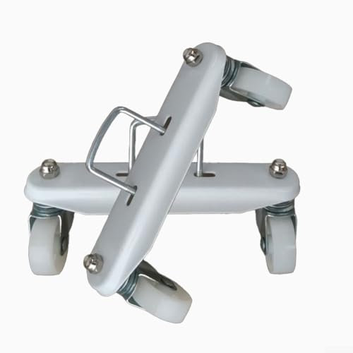 Zeroupshop Carrello riscaldatore portatile 2 pz ruote in acciaio al carbonio base mobile per radiatori elettrici bianco