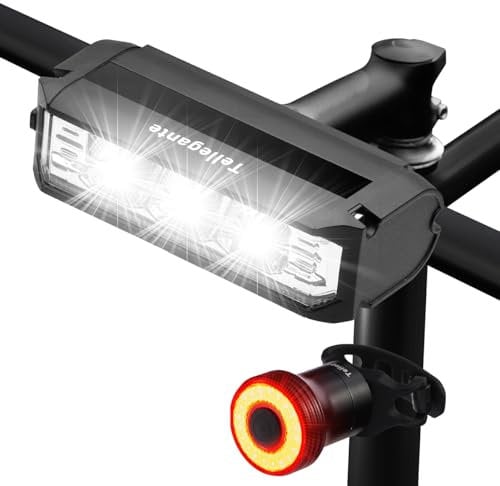 Lampe Velo 3 LED Puissantes Eclairage Ultra-Large à 180° Lumiere Velo Avant et Arriere Rechargeable USB C, Feu Arrière de Vélo Intelligent, IPX6 Étanche Tout en Aluminium pour VTT Course Cycliste