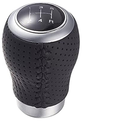 Pizgear Manueller Schalthebel, 5-Gang-Schaltknauf fürs Auto, Metallgetriebekopf, manuelle Schalthebelknöpfe, Auto-Schalthebel Schaltknauf(Black Black)