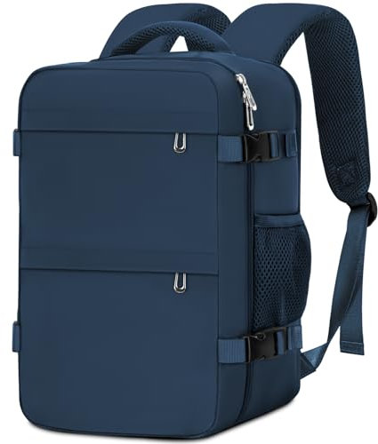 Cmezevi Reiserucksack 20L 40x20x25 cm, Flugzeug Handgepäck Kompatibel Ryanair/EasyJet, 14-Zoll Laptop Rucksack, Leichter Kabinenrucksack mit Trolley-Sleeve, für Business, Schule, Reisen - Blau