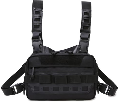 DONGKER Tactical Chest Rig Pack, Wasserdichte Molle Laufende Brusttasche Männer, Kampf Brustpackung mit mehreren Taschen für die Jagd im Freien, Wandern, taktisches Klettern, Angeln