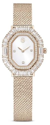 Swarovski Matrix Octagon Uhr, Metallarmband, Goldfarben, Champagne-vergoldetes Finish