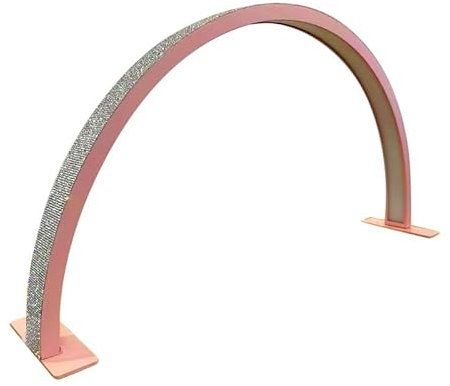 SAYEYBU 75cm Nail Table Light, Half Moon Nail Desk Led Lamp Arch Light for Nail Techs, with 3 Color Temperatures & Dimmer, Portable Nails Lash Lamps Sparkle, Gifts for Women,pink + diamond