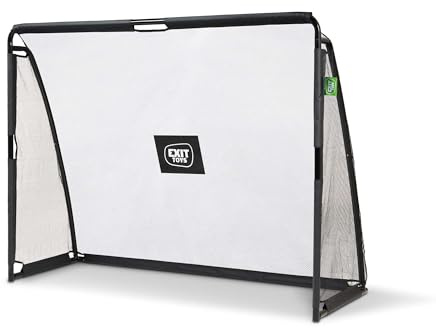EXIT Toys Coppa Stahl-Fußballtor - Fußballtor für Kinder - Mit Praktischem Trainingsschirm - Solides Verankerungssystem - Für den Garten - Trainiere Deine Fußballfertigkeiten - 220x170cm - Schwarz
