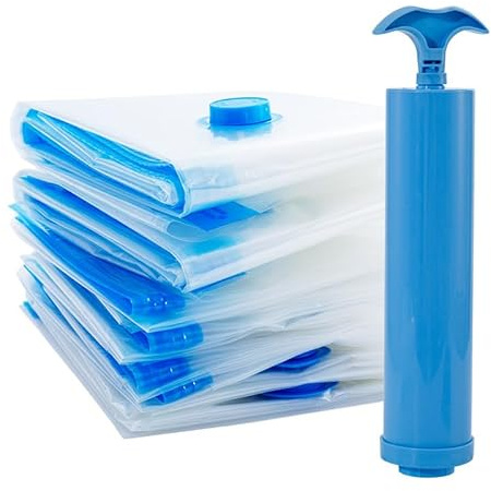 5 PCS Thick Vacuum Transparent Compression Bags with Manual Pump (35 * 50cm)