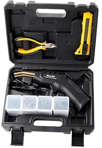 Plástico Soldadura Máquina Kit de soldadores de plástico de 40 W, pistola de calor, soldador de 4,0 Ah, grapas, herramienta de reparación de parachoques de coche