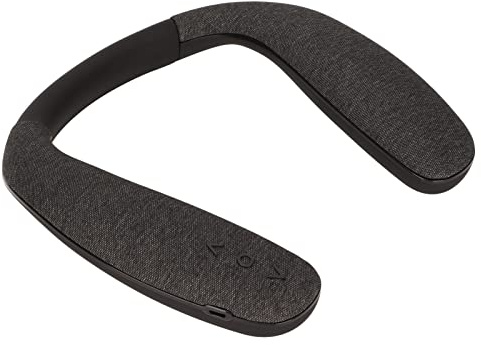 aqxreight Neckband Speaker Stereo Noise Cancelling Hands Wearable Speaker with Mic for Travel System Creating Uniq Neckband SpeakerWireless SpeakerBluetooth Wearable SpeakerStereo (Black)