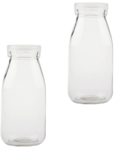 Happyyami Bouteilles Verre 250ml Lot de 2 Facile à Transporter Étanchéité pour Familles et Restaurants pour Yaourt et Café