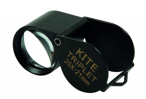 Kite Triplet 20 x magnifying glass; 20 x magnification. Diameter: 21 mm. Black