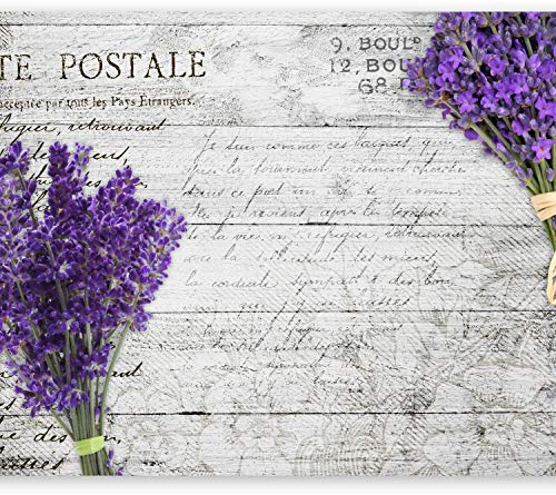 murando - Vlies Fototapete Blumen Lavendel 350x256cm - Foto Tapete Schlafzimmer Wohnzimmer Moderne Vliestapete XXL Wandtapete Motivtapeten 3d Effekt Wand Dekoration - Holz Bretter grau violett