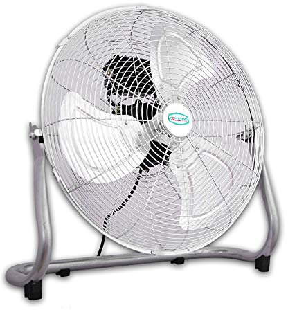 Commercial Portable High Velocity Air Circulation Floor Gym Fan 16 / 40CM - 3 Speed Tilting Chrome Finish Ideal for home office workshop garage (16 Inches)