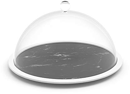 Zak Designs ZAK Osmos Käseplatte mit Deckel Ø 27 cm marmor/schwarz