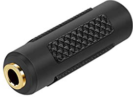 3.5mm Stereo Jack to 3.5mm Female to Female Audio Adapter, Coupler for Stereo Cable, Speakers and Headphones (Blcak)