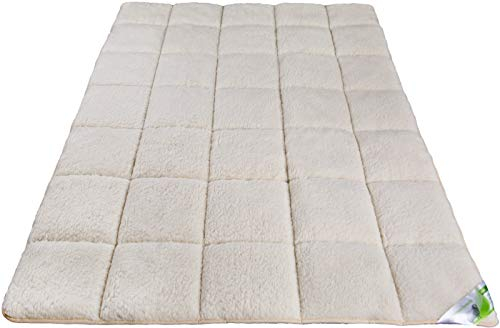 franknatur - Unterbett Lammflor mit Merino Schurwolle Matratzen-Auflage 90x190